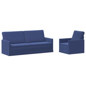vidaXL Комплект дивани 2 pcs Полицейско синьо Кадифе