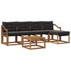vidaXL Комплект дивани за открито 6 pcs Естествено и черно