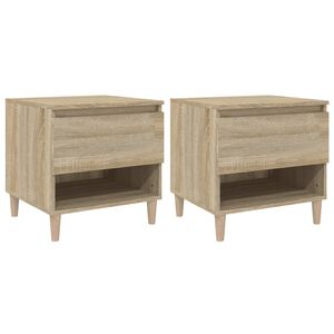 vidaXL Нощни масички, 2 бр, сонома дъб, 50x46x50 см, инженерно дърво