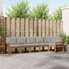 vidaXL Комплект дивани за открито 6 pcs Естествено и светло сиво