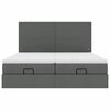 vidaXL Османска легло с матраци и LED, тъмносиво, 160x200 см, плат