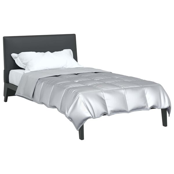 vidaXL Пълно годишно юрганче Сребрист 220 x 155 см Сатен и микрофибър