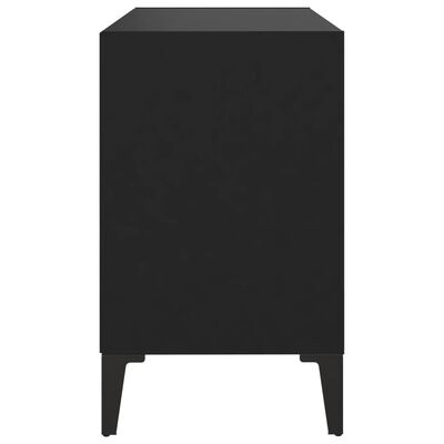 vidaXL ТВ шкаф с метални крака, черен, 69,5x30x50 см