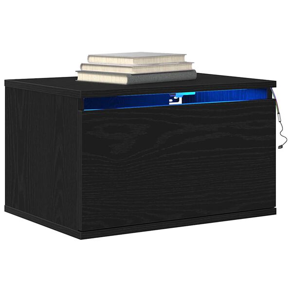 vidaXL Стенен шкаф за нощно шкафче Черния дъб 50 x 36 x 30 см