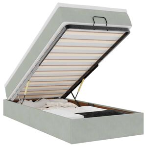 vidaXL Османска легло с матрак, светлосиво, 90x190 см, кадифе