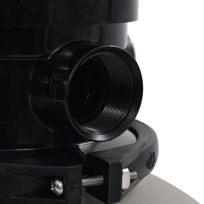 vidaXL Пясъчен филтър за басейн, 4 позиционен клапан, сив, 350 мм