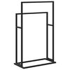 vidaXL Свободностояща поставка за кърпи, черна, 48x24x78,5 см, желязо