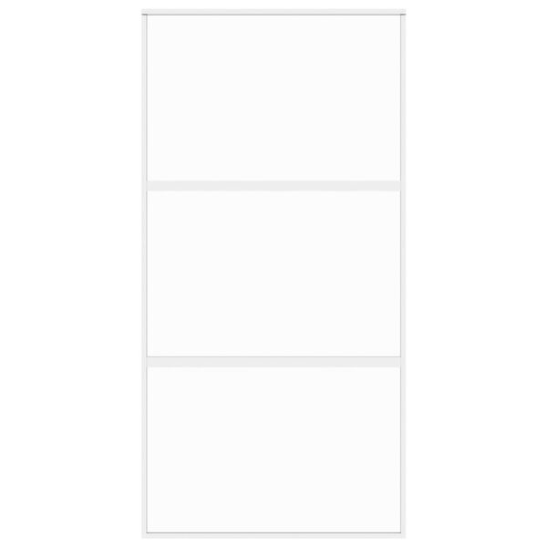 vidaXL Плъзгаща се врата бяла 102,5x205 см закалено стъкло и алуминий