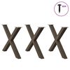 vidaXL Крака за трапезна маса, X-образни, 3 бр., естествена стомана, 90 x (72-73) см, стомана