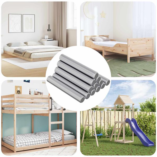 vidaXL Резбован род 1000 pcs Сребрист Стомана