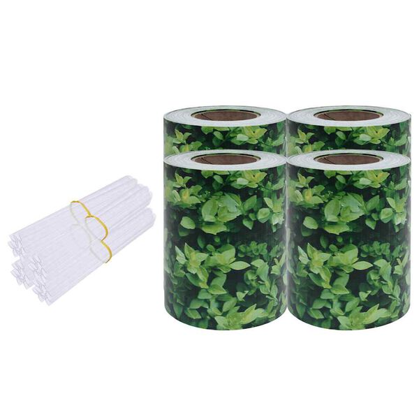 vidaXL Ленти за покриване на огради 4 бр PVC 35x0,19 м зелени