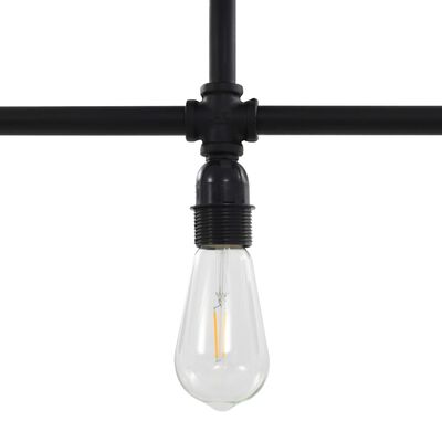 vidaXL Таванна лампа, черна, 3 x E27 крушки