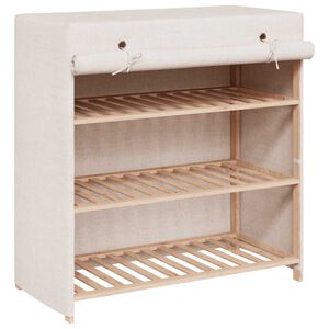 vidaXL Шкаф за обувки с покривало, бял, 79x40x80 см, плат