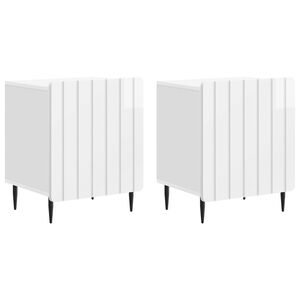 vidaXL Нощен шкаф 2 pcs Бял гланц 43 x 34,5 x 52 см