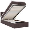 vidaXL Османска легло с матрак и LED, тъмнокафяво, 90x200 см, плат