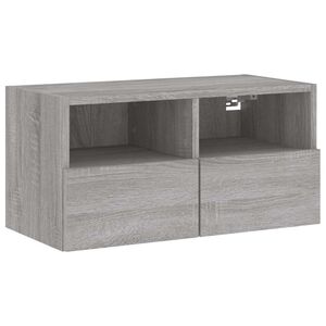 vidaXL Стенен ТВ шкаф, сив сонома, 60x30x30 см, инженерно дърво