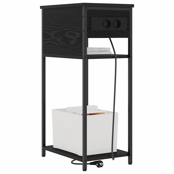 vidaXL Нощен шкаф Черния дъб 41 x 28 x 76 см Инженерно дърво