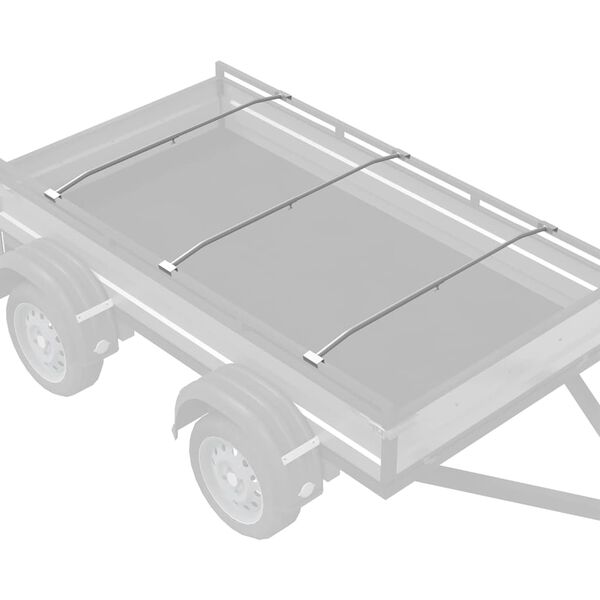 vidaXL Ограничител за тентa за ремаркета 3 pcs Сребрист 130-210 см