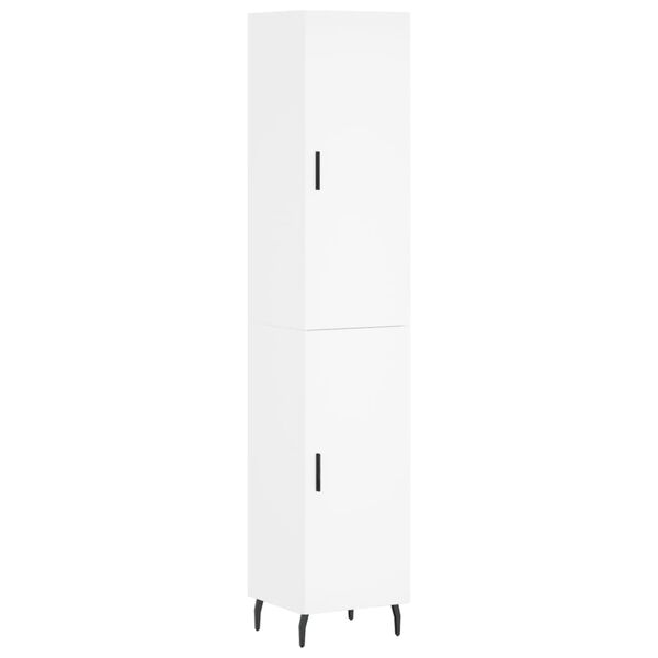 vidaXL Висок шкаф, бял, 34,5x34x180 см, инженерно дърво