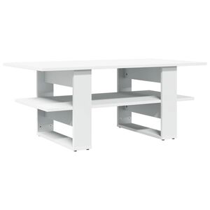 vidaXL Кафе маса, бяла, 102x55x42 см, инженерно дърво
