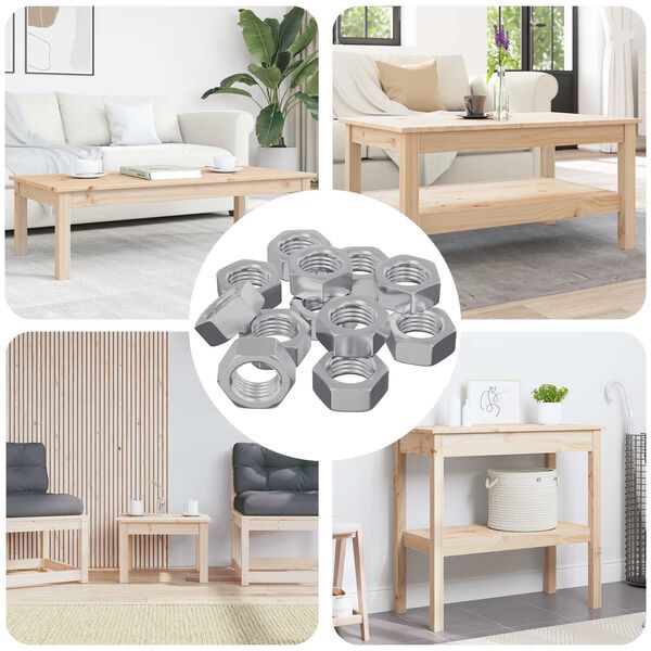 vidaXL Шестоъгълна гайка 9000 pcs Сребрист Метал