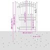 vidaXL Оградна врата с шипове Черно 100 x 200 cm