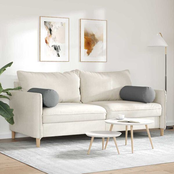 vidaXL Възглавници валяци 2 pcs Тъмен сив Ø 25 x 70 см текстил