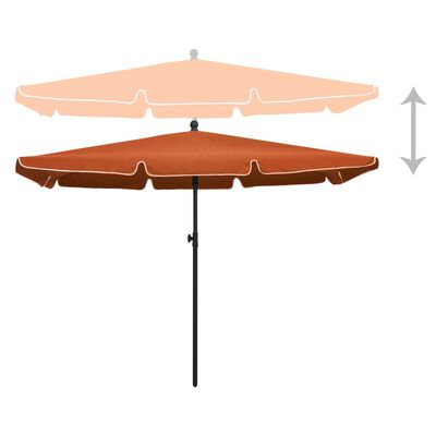vidaXL Градински чадър с прът, 210x140 см, теракота