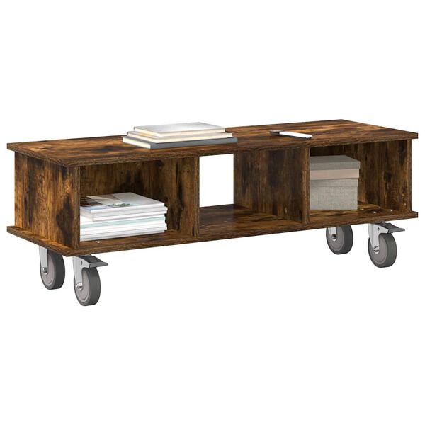 vidaXL ТВ стойка Димян дъб 100 x 35 x 35 см Инженерно дърво