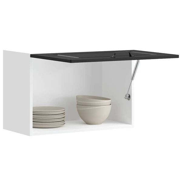 vidaXL Кухненски стенен шкаф, Kalmar, черен, инженерно дърво