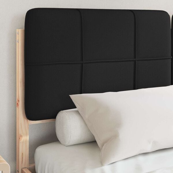 vidaXL Леглова рамка с тапицирана гръбна част Черно 150 x 200 cm