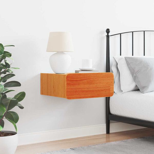 vidaXL Нощно шкафче Кафяво с восъчно покритие 39 x 34 x 16,5 см