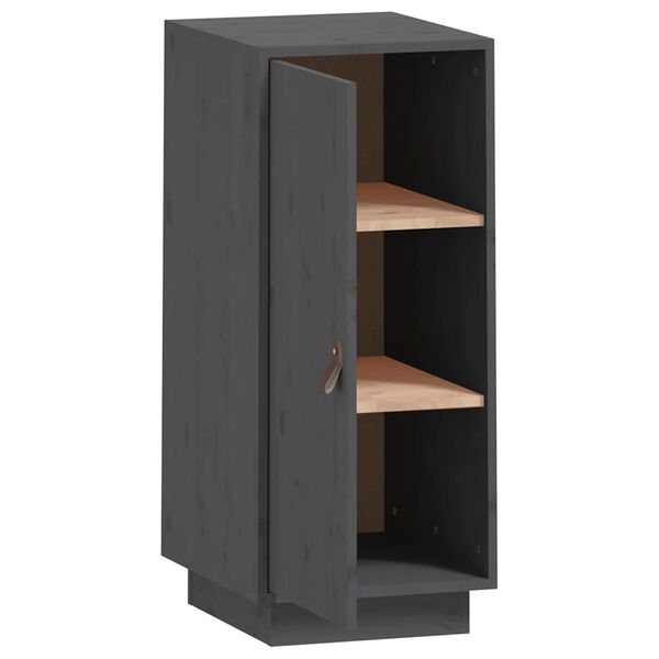 vidaXL Сайдборд, сив, 34x40x75 см, бор масив