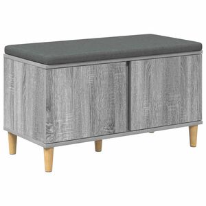vidaXL Пейка за коридор с възглавница Сиво Сонома 80 x 38 x 46 см