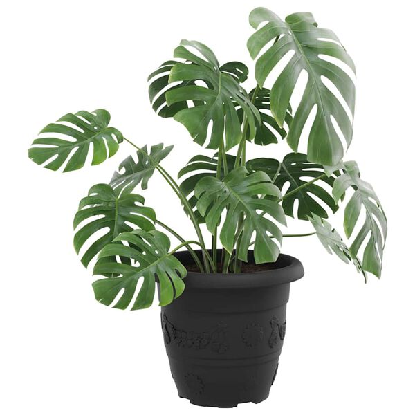 vidaXL Кръгла саксия за цветя 6 pcs Черно &Oslash; 26 x 21.5 см Пластмаса