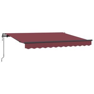 vidaXL Прибираща се тента Бургундско червен 250 x 200 cm текстил