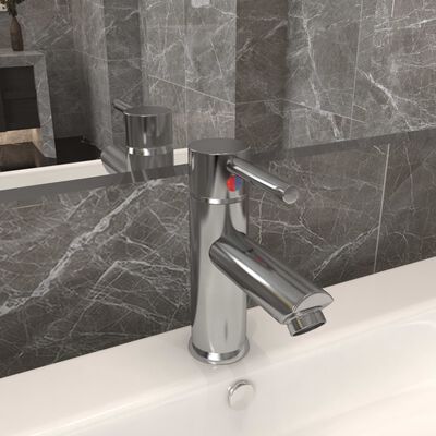 vidaXL Смесител за баня, сребрист, 130x176 мм