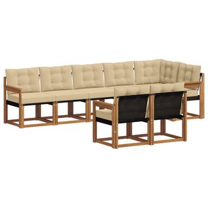 vidaXL Комплект дивани за открито 8 pcs Натурален и Бежов