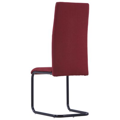 vidaXL Конзолни трапезни столове, 2 бр, виненочервени, текстил