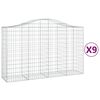 vidaXL Габионни кошници арка 9 бр 200x50x120/140 см поцинковано желязо