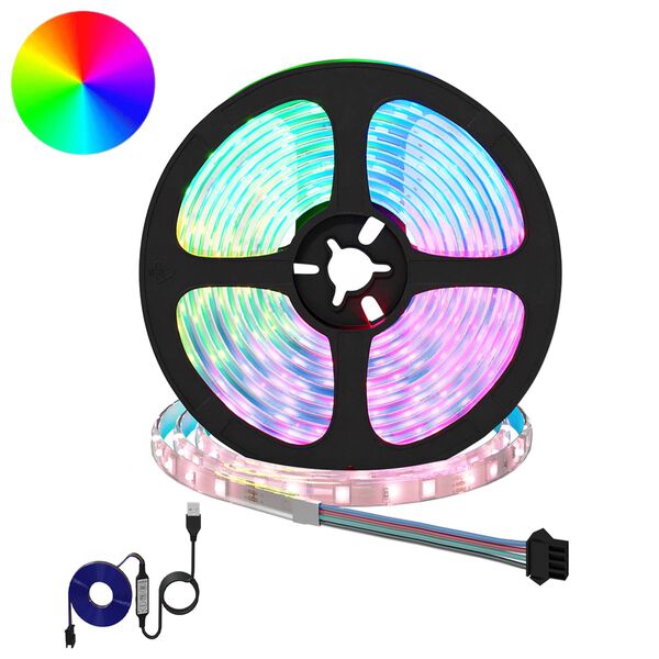 vidaXL LED лента 4 pcs Черен и прозрачен 550 x 0,8 x 0,3 см