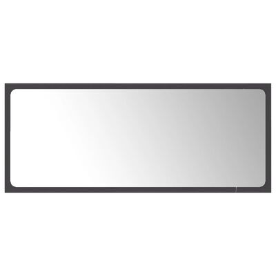 vidaXL Огледало за баня, сиво, 90x1,5x37 см, ПДЧ