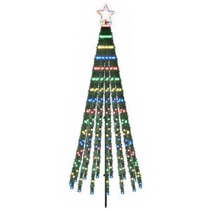 vidaXL LED Коледна Елха 180 см 255 LED светодиода Многоцветен Стомана