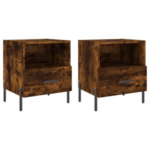 vidaXL Нощни шкафчета 2 бр опушен дъб 40x35x47,5 см инженерно дърво