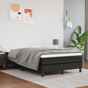 vidaXL Матрак с покет пружини средна твърдост черен 120x200x20 см изкуствена кожа