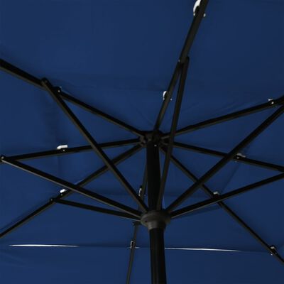 vidaXL Градински чадър на 3 нива с алуминиев прът лазурносин 2,5x2,5 м