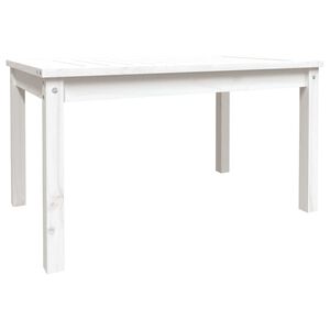 vidaXL Градинска маса, бяла, 82,5x50,5x45 см, борово дърво масив