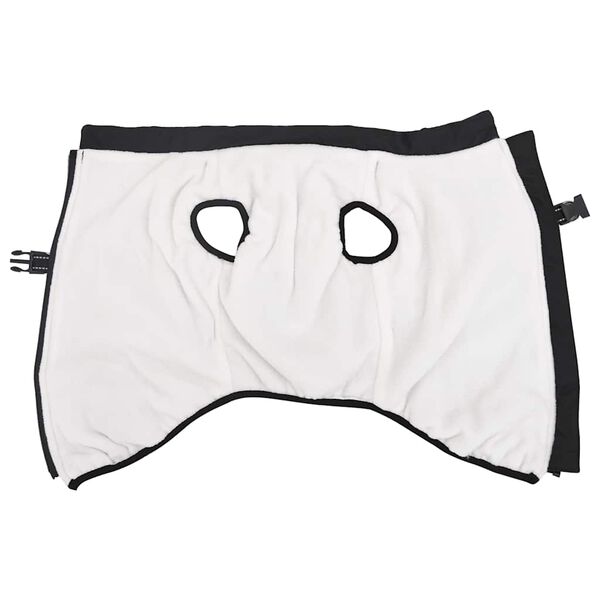 vidaXL Кучешко палто с ремък Водоустойчиво светлоотразително черно L48