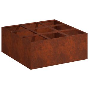 vidaXL Градинска саксия Ръждясало 100 x 100 x 20 cm Кортенова стомана