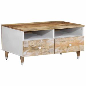 vidaXL Маса за кафе, 80x54x40 см, мангово дърво масив